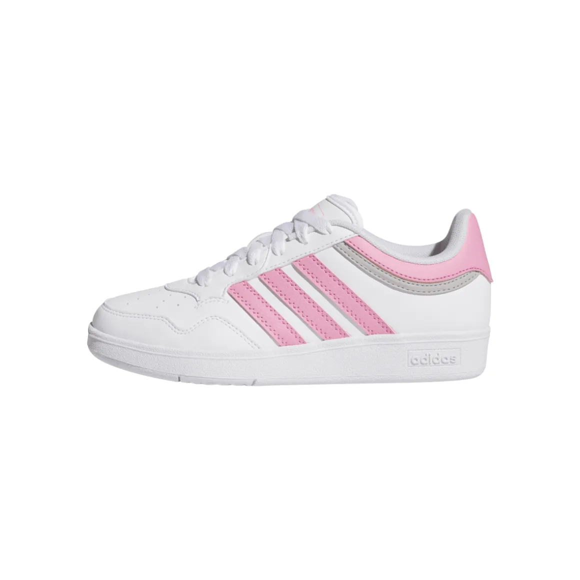 Sneakers bianche con inserti rosa e grigi da Ragazza adidas Hoops 4.0