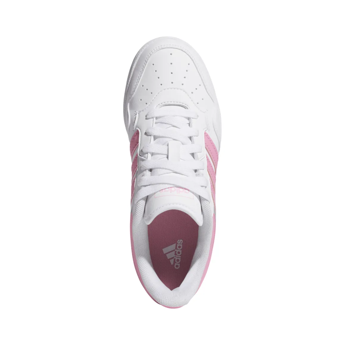 Sneakers bianche con inserti rosa e grigi da Ragazza adidas Hoops 4.0