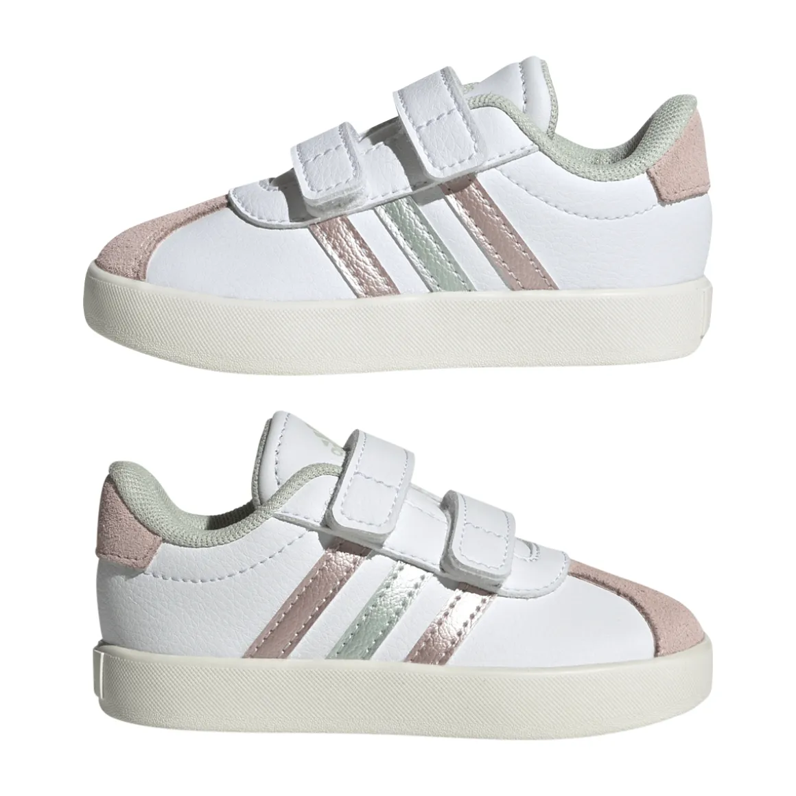 Sneakers bianche da Bambina con chiusura a strappo VL COURT 3.0 adidas