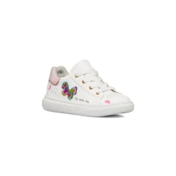 Sneakers bianche da bambina con dettagli glitter e farfalla con paillettes Le scarpe di Alice
