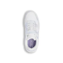 Sneakers bianche da bambina con strappo e dettaglio irridescente Kappa