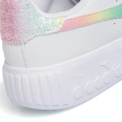 Sneakers bianche da bambina con logo arcobaleno Diadora Game Step Bloom PS