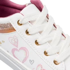 Sneakers bianche da Bambina con cuoricini Dieci Baci