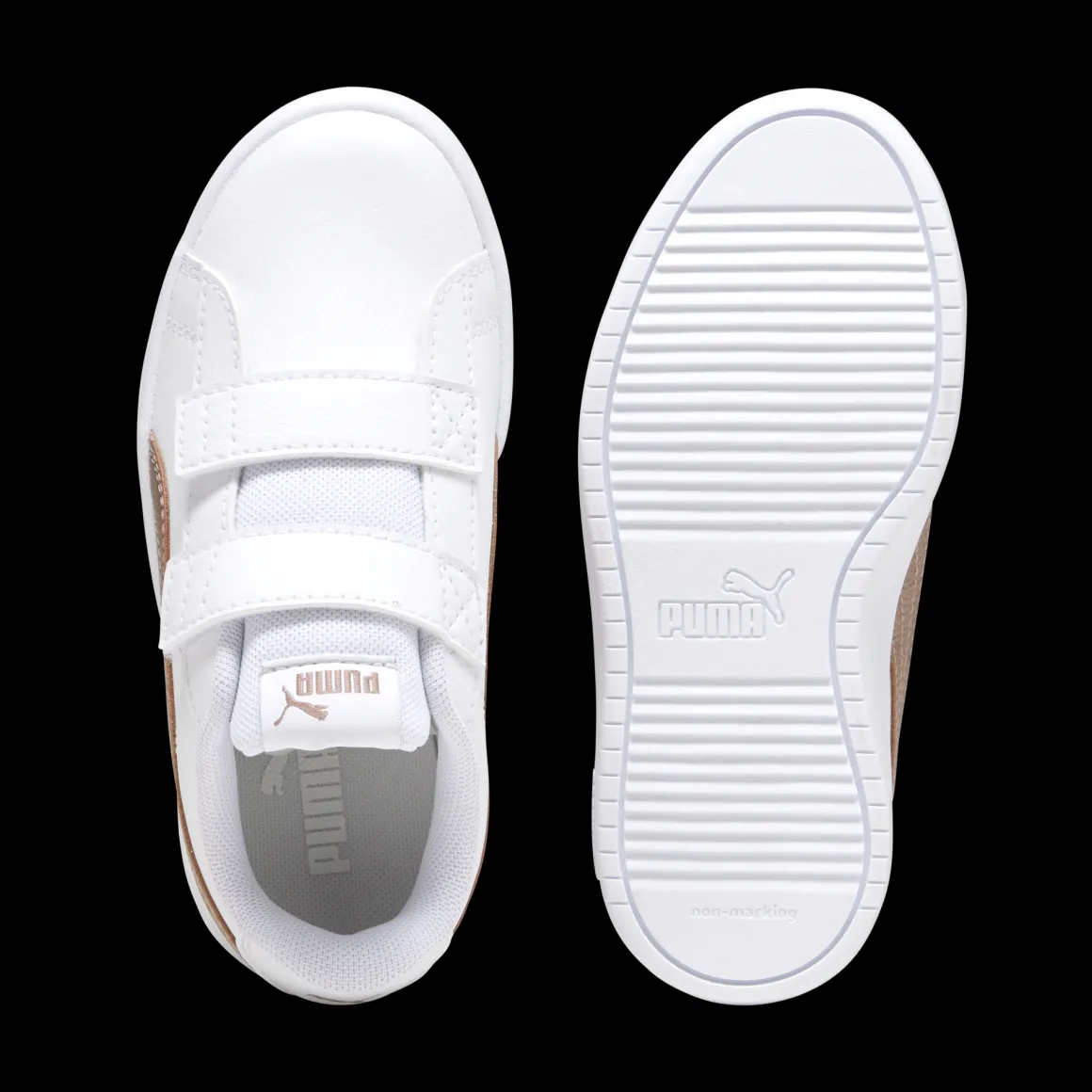Sneakers bianche da bambina con doppio velcro Puma Rickie Classic V PS