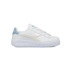 Sneakers bianche da bambina con dettaglio azzurro Diadora