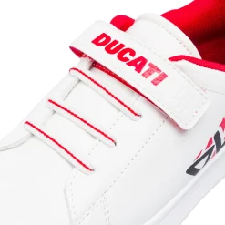 Sneakers bianche da Bambino con dettagli rossi e Strappo Ducati