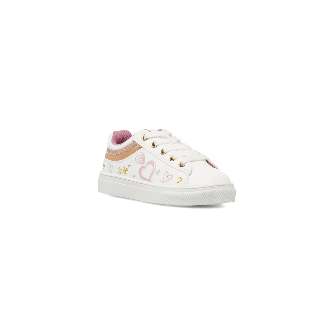 Sneakers bianche da Bambina con dettagli rosa Dieci Baci