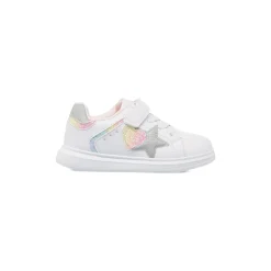 Sneakers bianche da bambina con cuore e stella glitter Dieci Baci