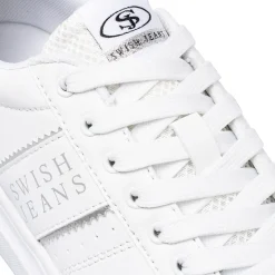 Sneakers bianche da Donna con dettagli argento Swish Jeans