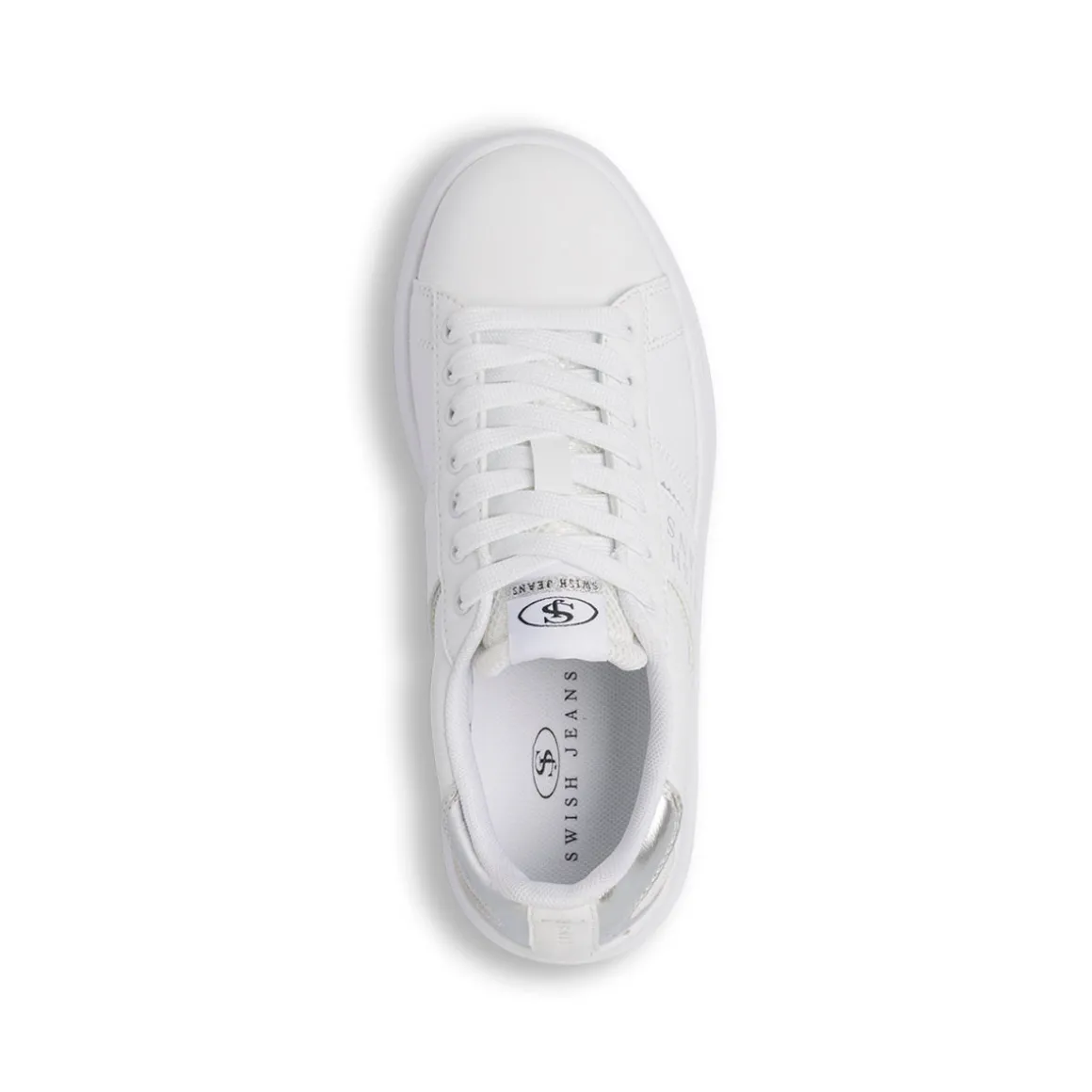 Sneakers bianche da Donna con dettagli argento Swish Jeans