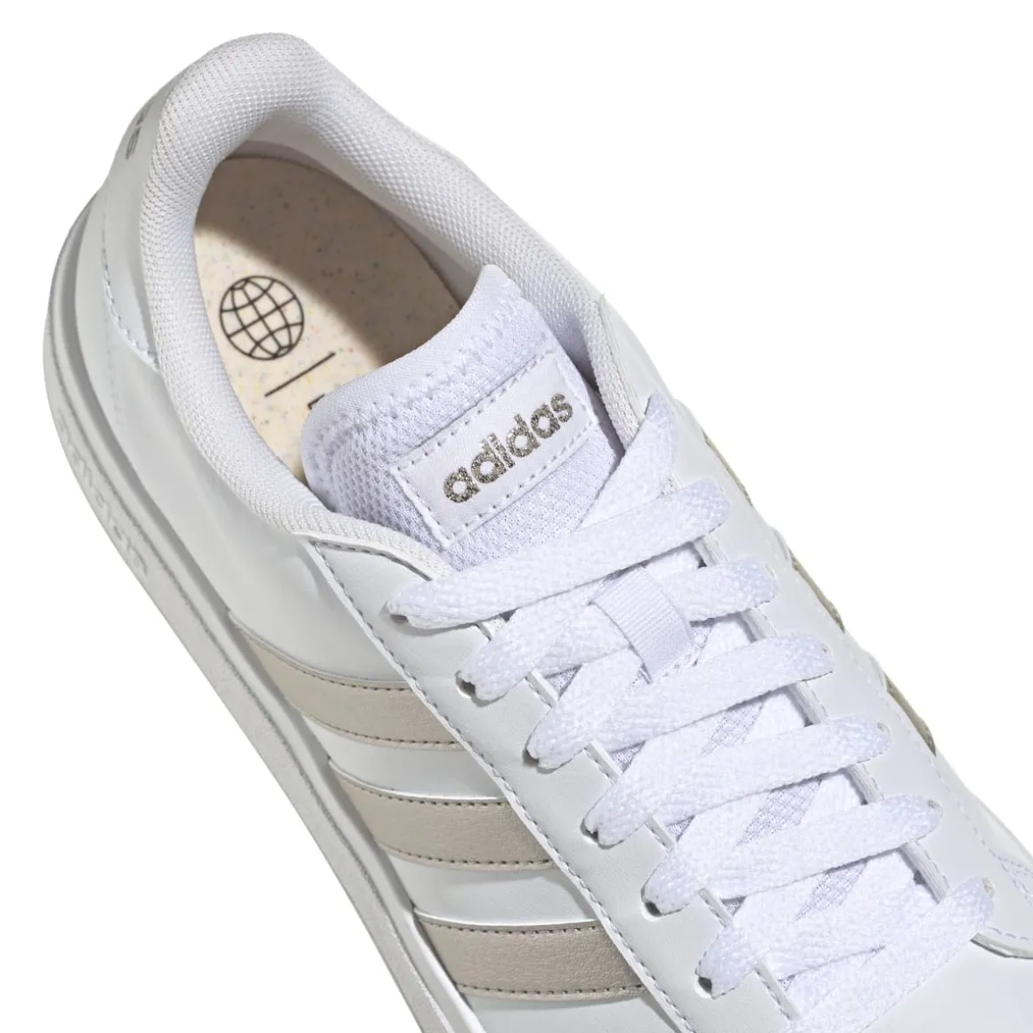 Sneakers bianche da donna con strisce a contrasto adidas Grand Court Base 2.0