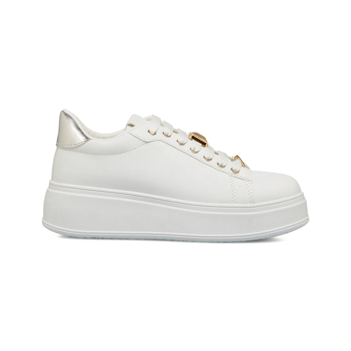 Sneakers bianche da donna con dettagli oro Lora Ferres