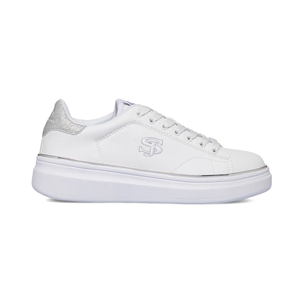 Sneakers bianche da donna con dettagli argento Swish Jeans