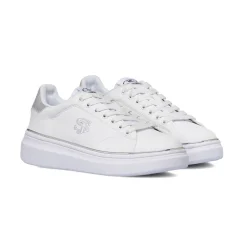 Sneakers bianche da donna con dettagli argento Swish Jeans