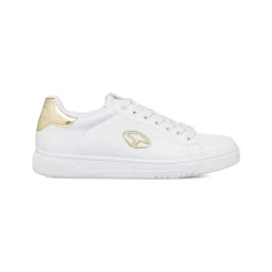 Sneakers bianche da Donna con dettagli oro e logo Soprani Sport