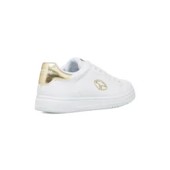 Sneakers bianche da Donna con dettagli oro e logo Soprani Sport