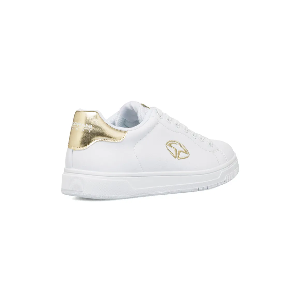 Sneakers bianche da Donna con dettagli oro e logo Soprani Sport