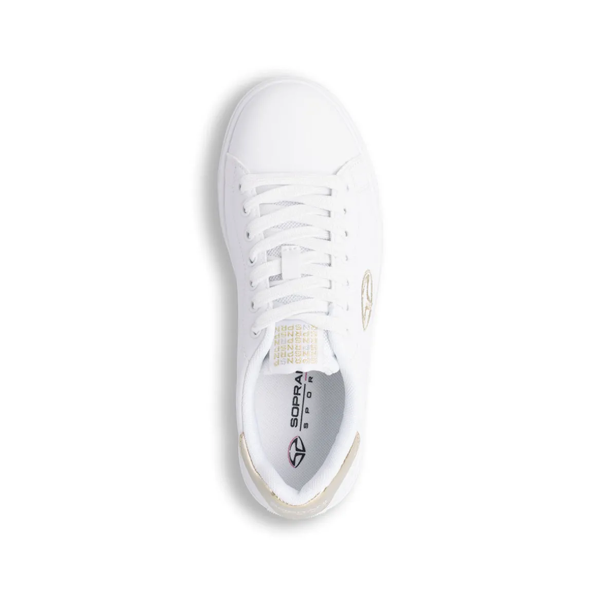 Sneakers bianche da Donna con dettagli oro e logo Soprani Sport