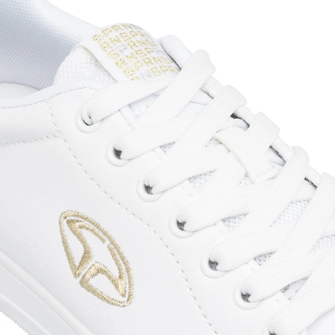 Sneakers bianche da Donna con dettagli oro e logo Soprani Sport