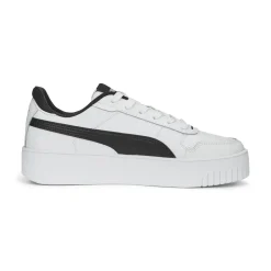 Sneakers bianche da donna con striscia laterale nera e maxi-suola Puma Carina Street
