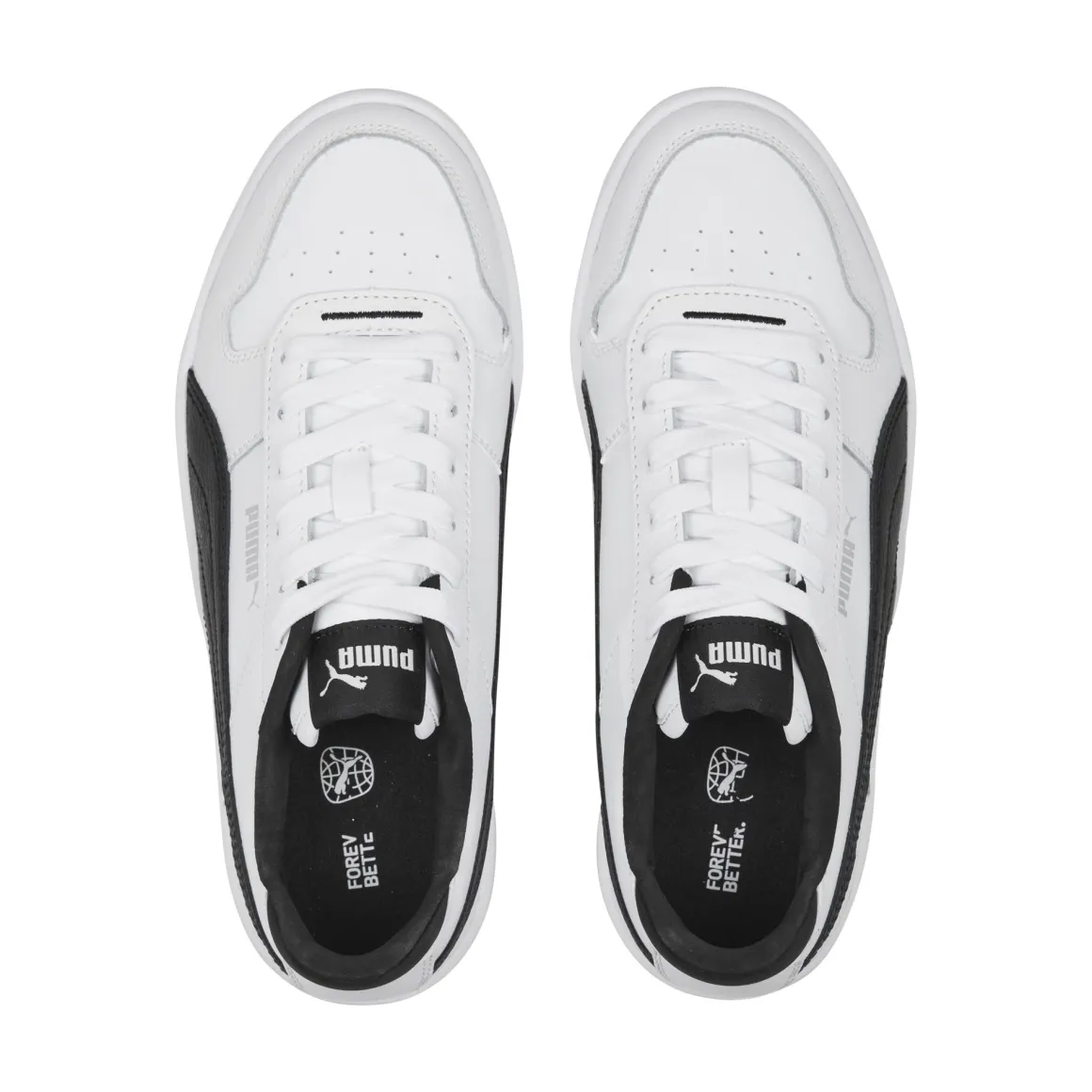 Sneakers bianche da donna con striscia laterale nera e maxi-suola Puma Carina Street