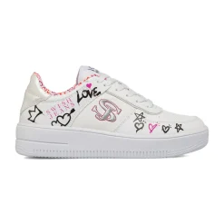 Sneakers bianche da Donna Swish Jeans con stampe
