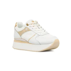 Sneakers Bianche da Donna in pelle con dettagli oro e glitter Lumberjack