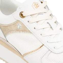 Sneakers Bianche da Donna in pelle con dettagli oro e glitter Lumberjack