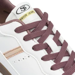 Sneakers bianche da Donna con dettagli rosa Swish Jeans