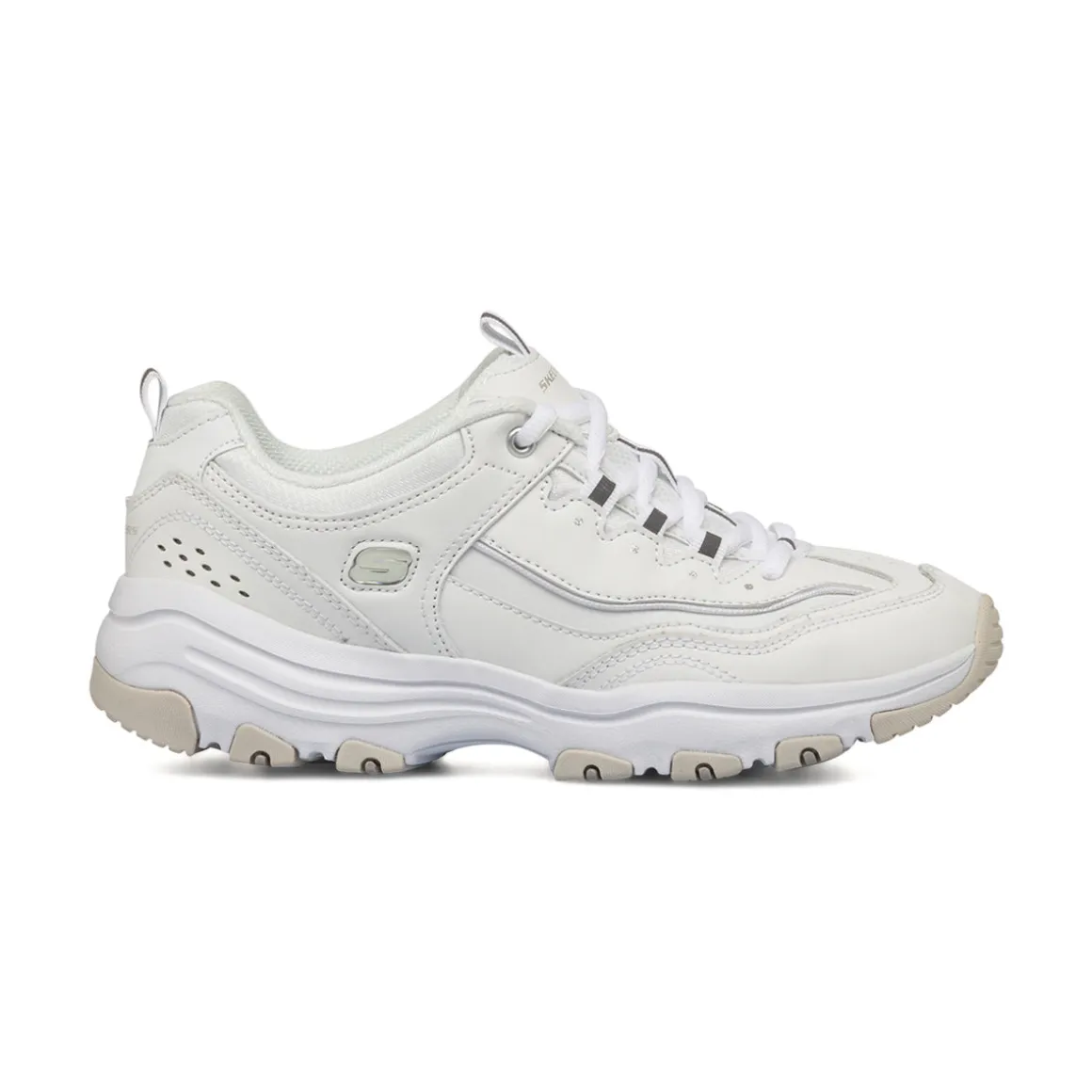 Sneakers bianche da donna con soletta memory foam Skechers Iconik