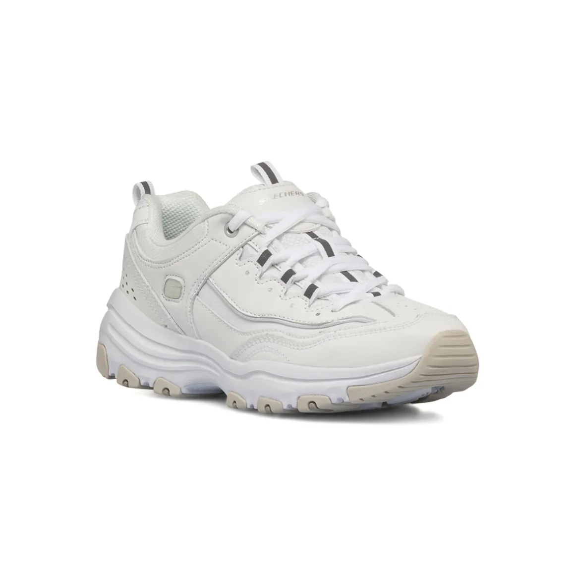 Sneakers bianche da donna con soletta memory foam Skechers Iconik