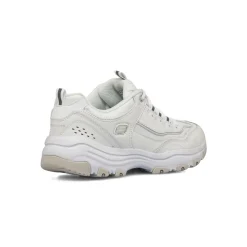 Sneakers bianche da donna con soletta memory foam Skechers Iconik
