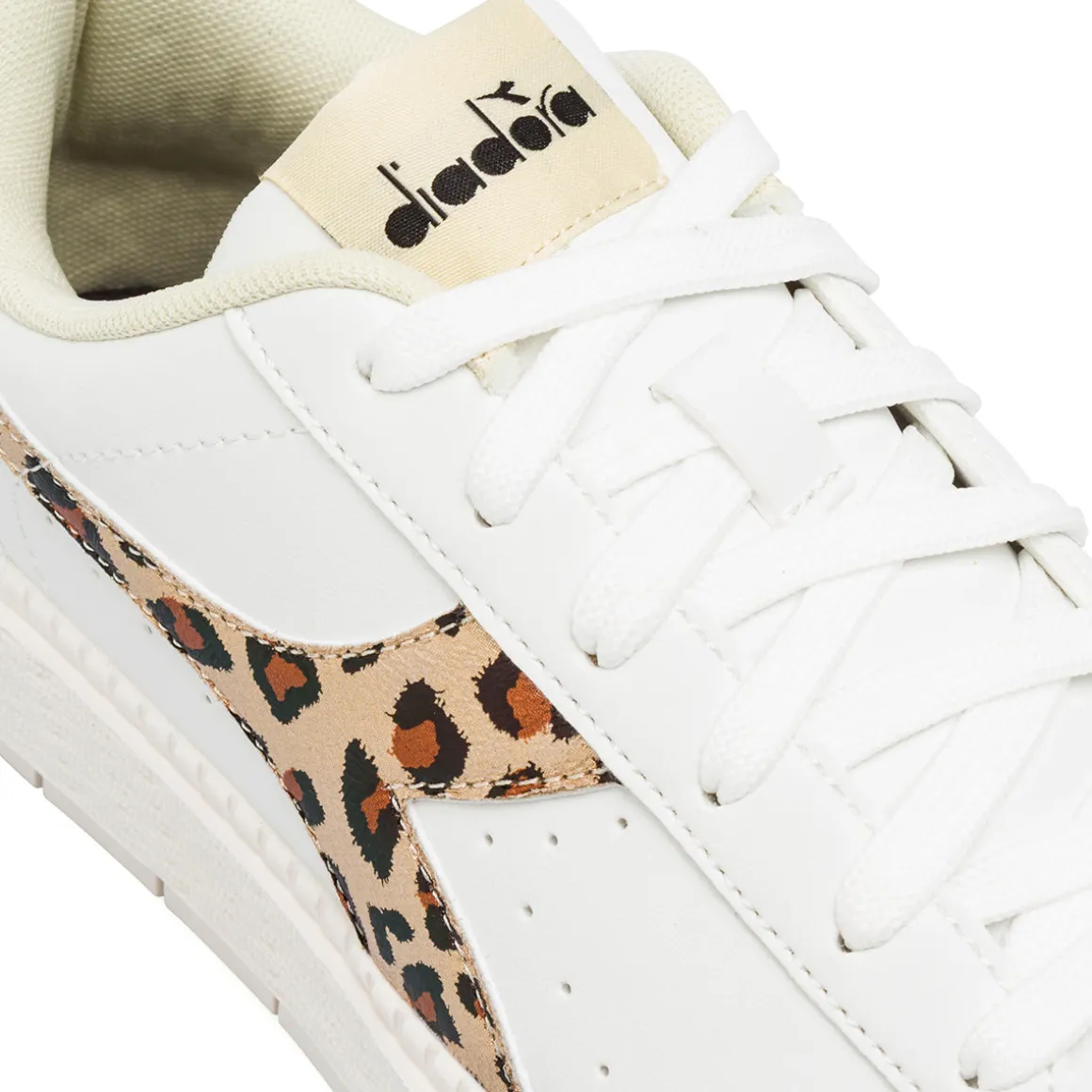 Sneakers bianche da Donna con stampa leopardata Diadora JACE JUNGLE
