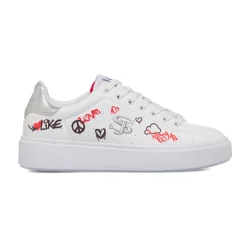 Sneakers bianche da Donna con stampe Swish Jeans