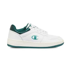 Sneakers bianche da donna con dettaglio verde metallizzato Champion