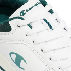 Sneakers bianche da donna con dettaglio verde metallizzato Champion
