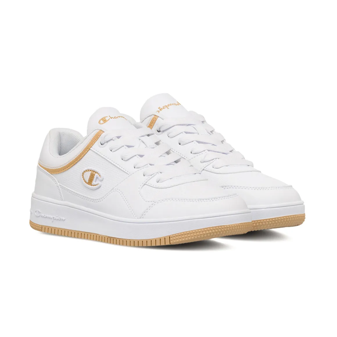 Sneakers bianche da Donna con dettagli e logo laterale dorato Champion