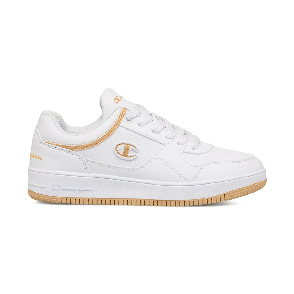 Sneakers bianche da Donna con dettagli e logo laterale dorato Champion