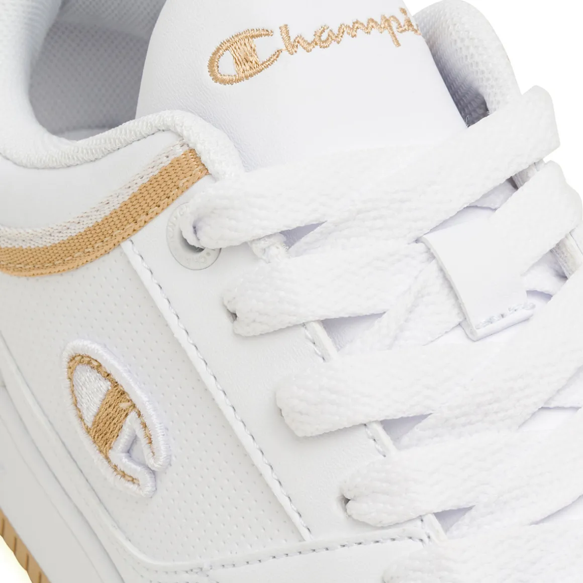 Sneakers bianche da Donna con dettagli e logo laterale dorato Champion