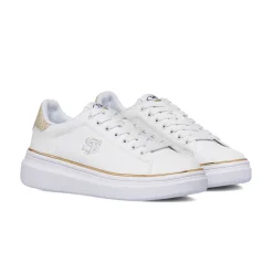 Sneakers bianche da donna con dettagli dorati Swish Jeans