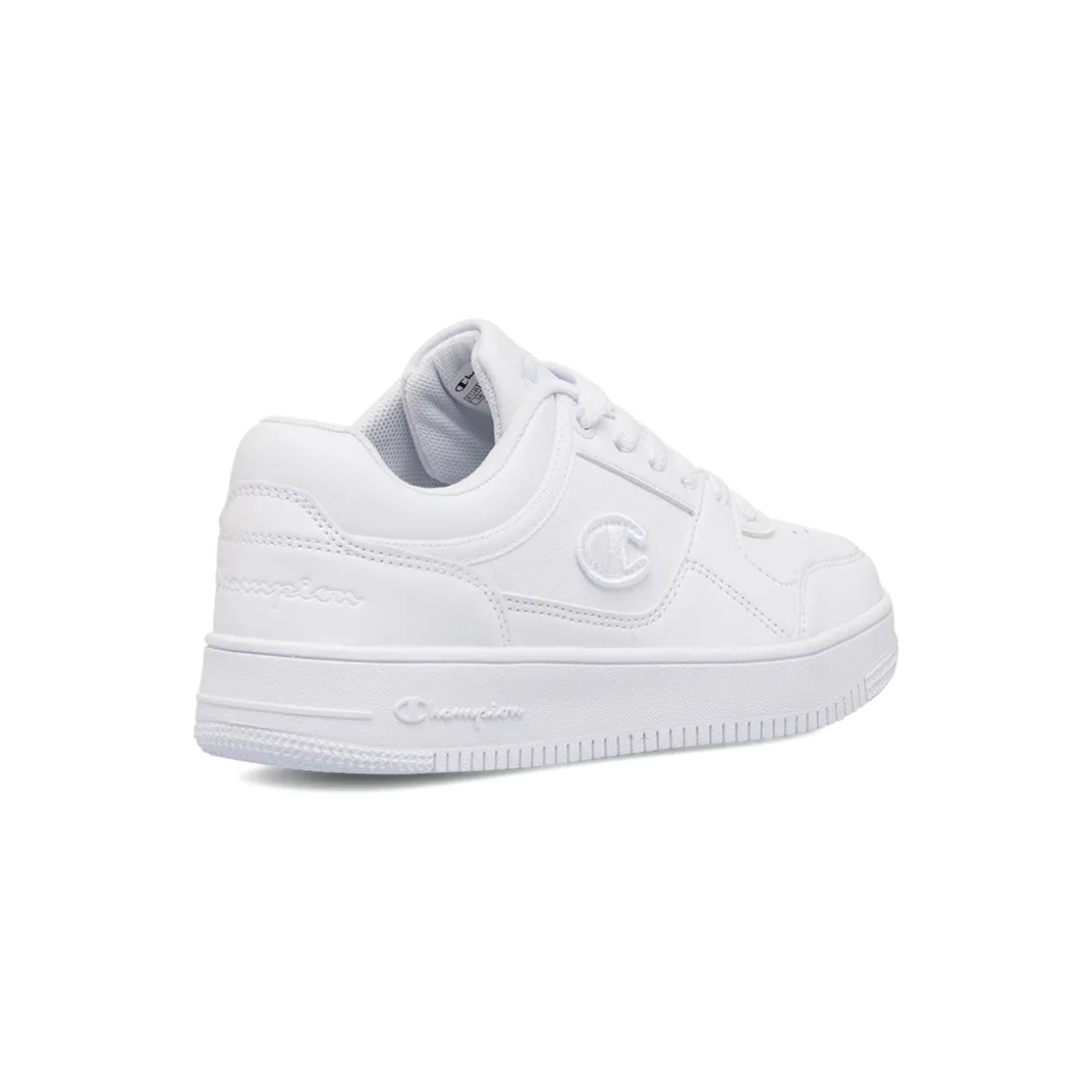 Sneakers bianche da ragazzo con logo laterale Champion Rebound Low B GS