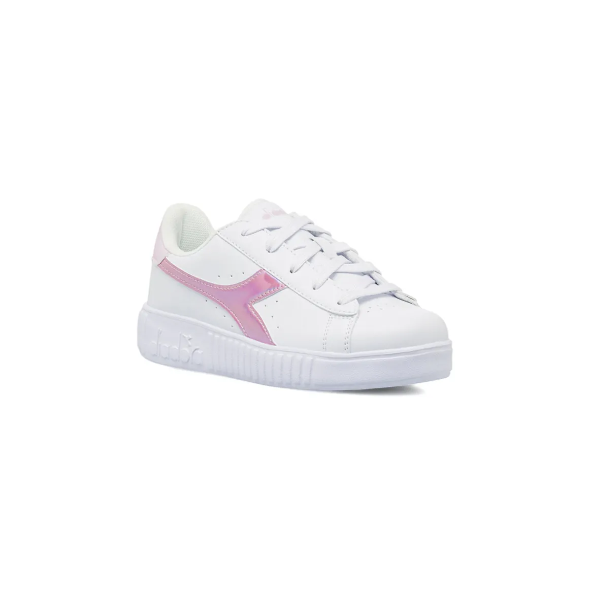 Sneakers bianche da Ragazza con logo rosa iridescente Diadora