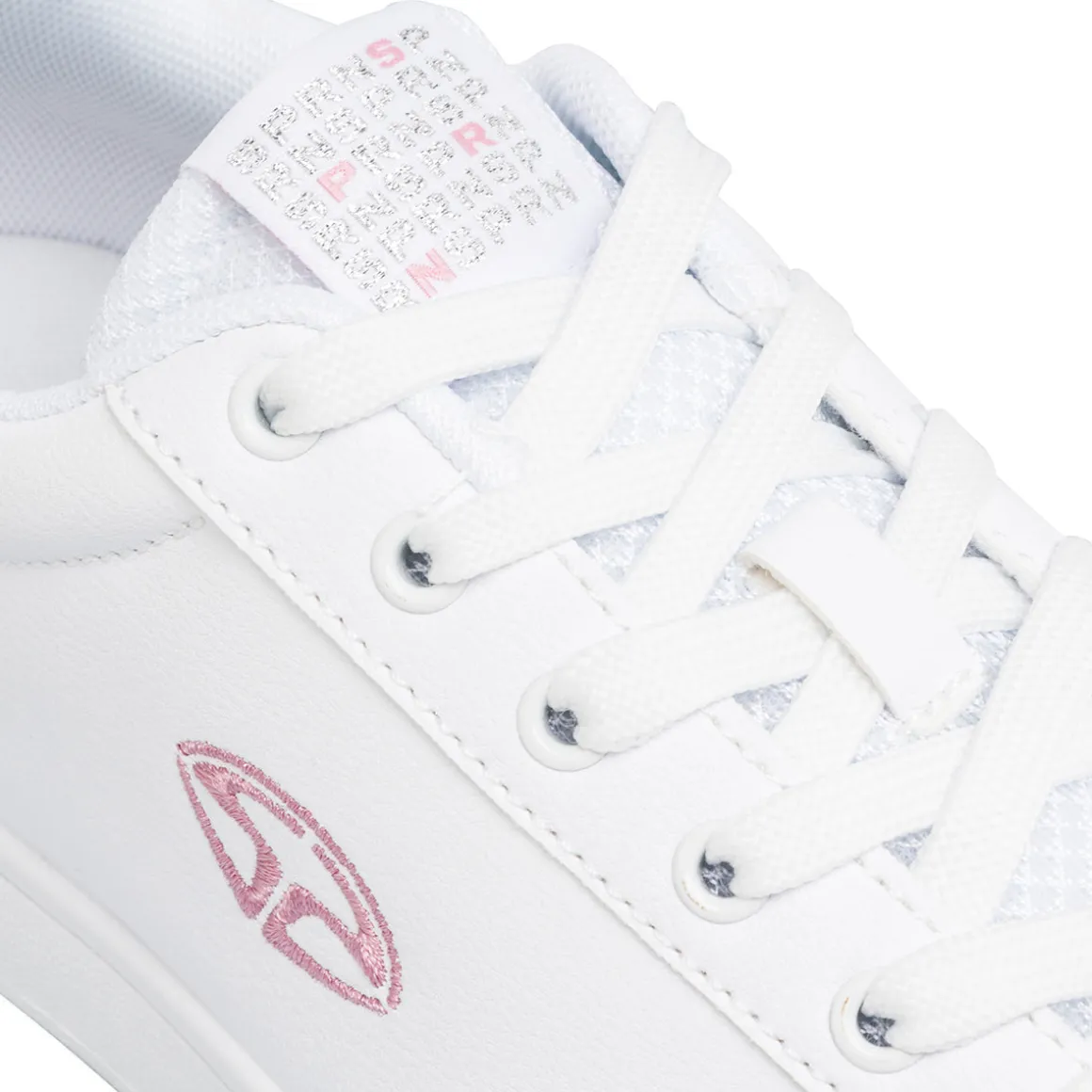 Sneakers bianche da ragazza con dettagli rosa Soprani Sport