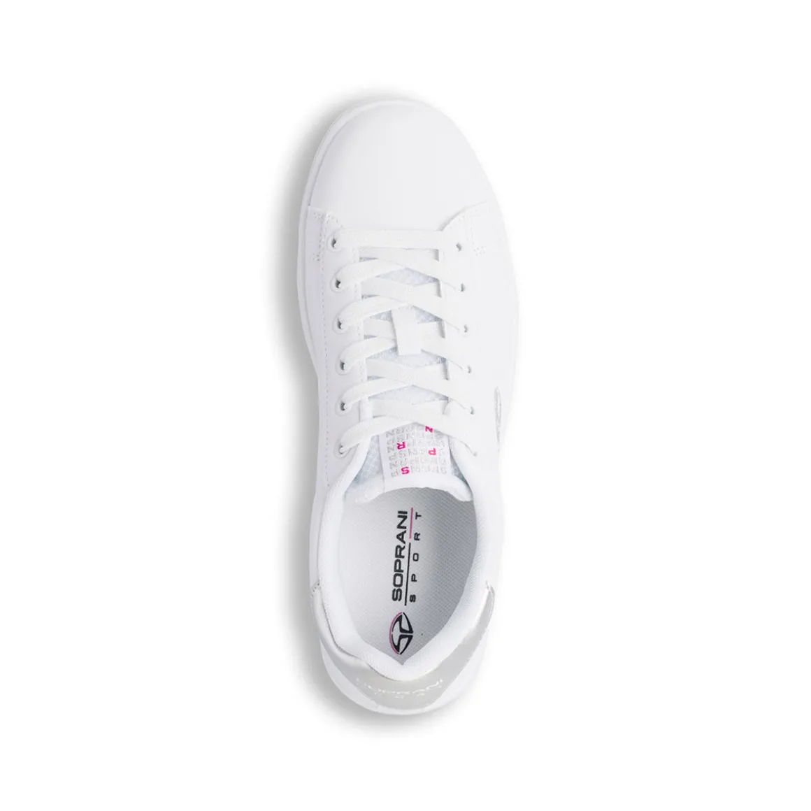 Sneakers bianche da ragazza con dettagli argento Soprani Sport