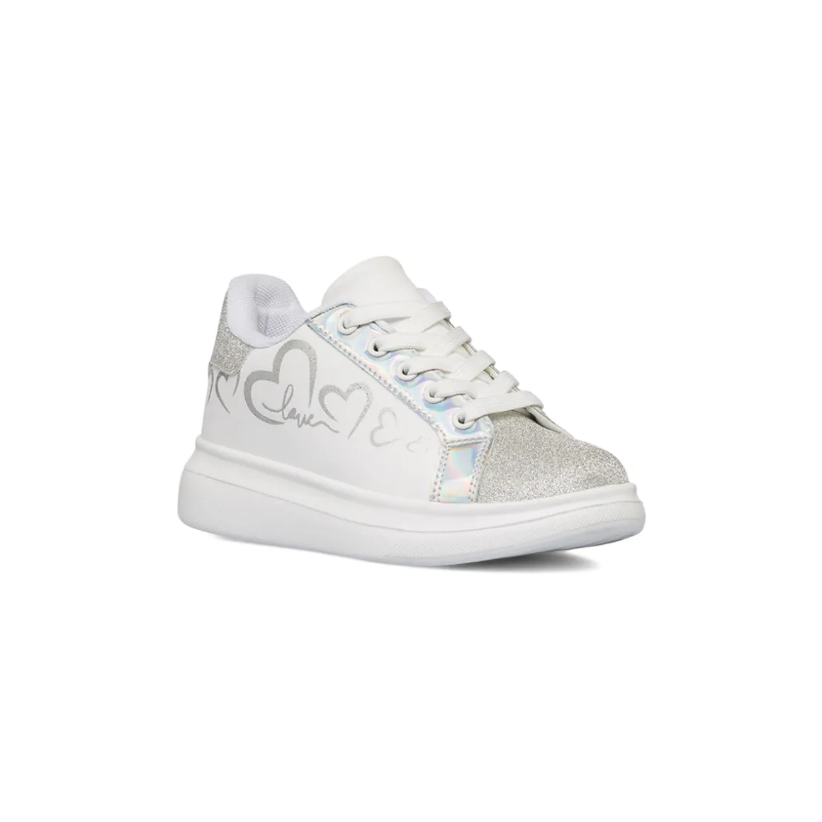 Sneakers bianche da ragazza con dettagli glitter Dieci Baci