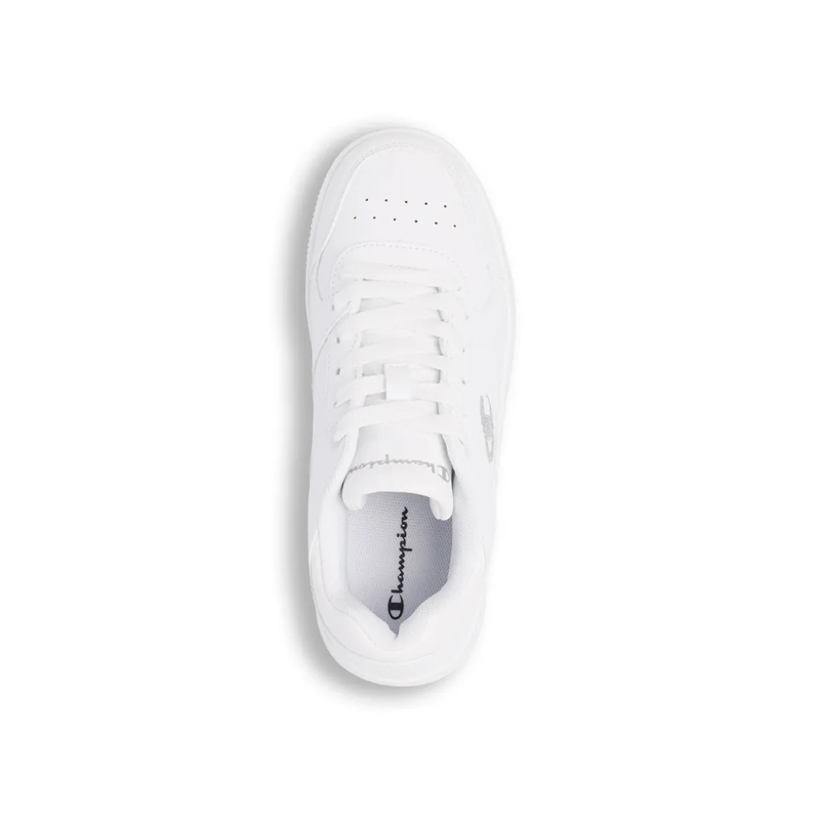 Sneakers bianche da ragazza con logo glitterato Champion Rebound Low G GS
