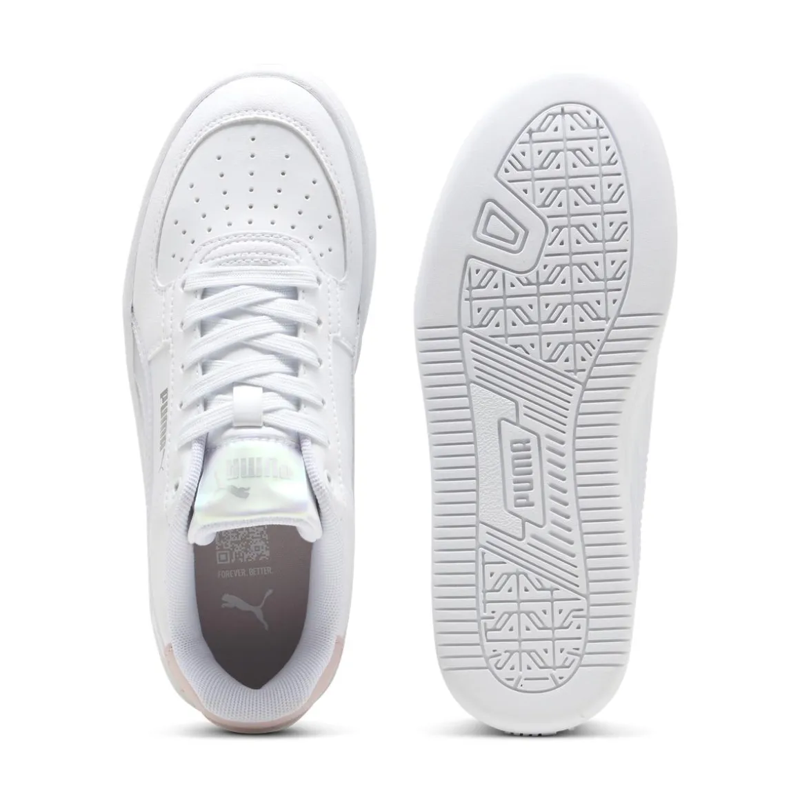 Sneakers bianche da ragazza con dettagli iridescenti Puma Caven 2.0
