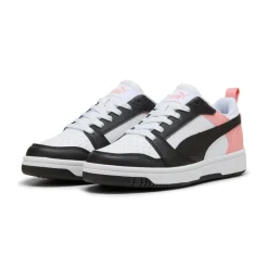 Sneakers bianche da ragazza con dettagli rosa Puma Rebound V6 Low