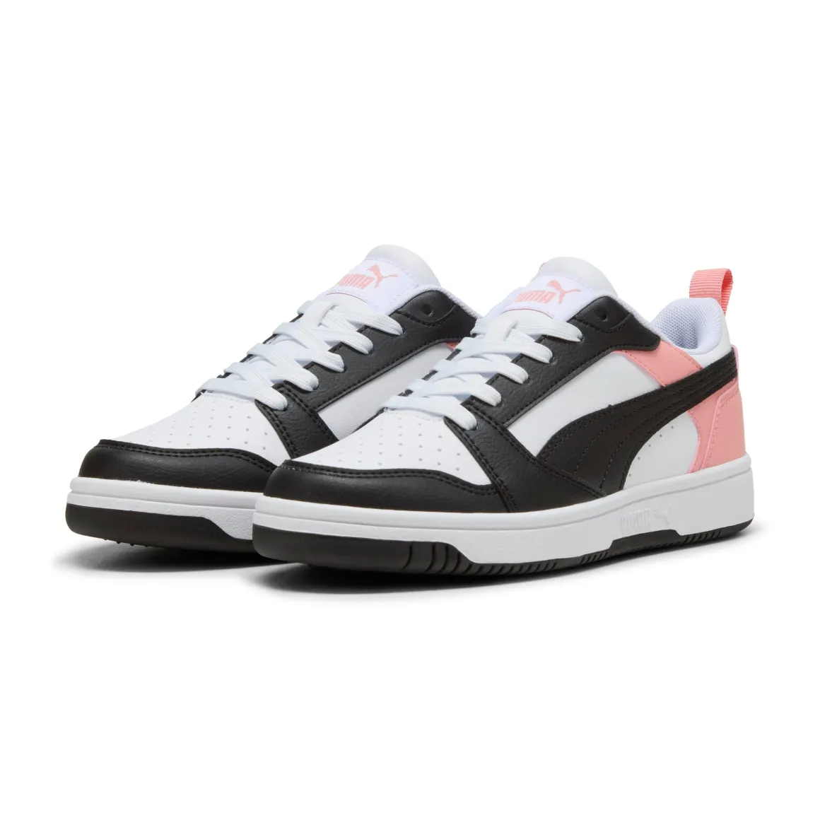 Sneakers bianche da ragazza con dettagli rosa Puma Rebound V6 Low