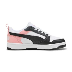 Sneakers bianche da ragazza con dettagli rosa Puma Rebound V6 Low